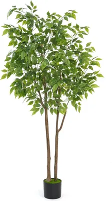 Produktbild von Ficusbaum - Künstliche Topfpflanze - 160 cm - UV-beständig für draußen - Seidenblätter - Bonsai-Stil - Bodenstehend - 1 Stück