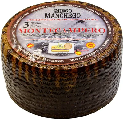 Produktbild von Montecampero QUESO MANCHEGO Käse spanischer Schafs-Hartkäse 3kg ganzer Laib D.O. PDO
