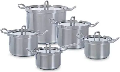 Produktbild von Induktionskochtopf-Set 5-teilig Edelstahl pfasfrei