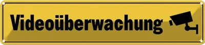 Produktbild von vianmo Blechschild 10x46 cm Videoüberwachung Warnschild Hinweisschild Sicherheit Vorsicht