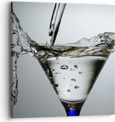 Produktbild von Bild auf Leinwand - Leinwandbild - Glas Wasser Mineralwasser Blasen - 40x40cm - Wand Bild - Wanddeko - Leinwanddruck - Bilder - Kunstdruck - Wanddekoration - Leinwand bilder - Wandkunst - AC40x40-0388