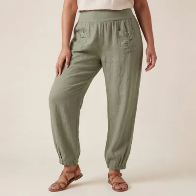 Produktbild von Leinenhose OriginalYou luftige Sommerhose Gummizug 38 - 54 für Damen Schlupfhose
