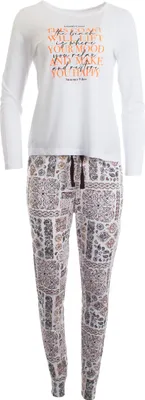 Produktbild von Damen Pyjama Schlafanzug 2-teilig mit Hose & Oberteil Make you Happy-S