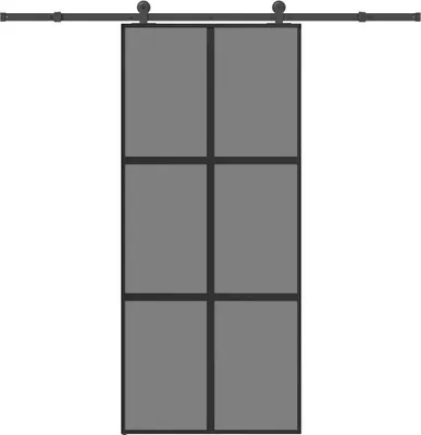 Obrázek produktu pro Posuvné dveře s kováním 90x205 cm tvrzeného sklo a hliník