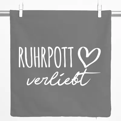 Produktbild von Huuraa Kissenbezug Ruhrpott verliebt 40x40cm Steel Grey Baumwolle Dekokissenbezug Geschenkidee