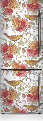 Produktbild von Kühlschrankmagne Kühlschrank Aufkleber Magnetfolie Dekoration 60x190 cm - Vögel Ornament.
