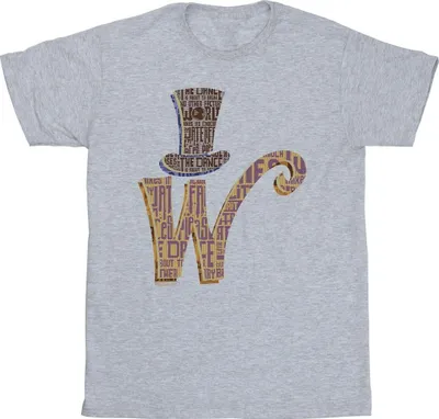 Produktbild von Willy Wonka - "W Logo Hat" T-Shirt für Herren BI52262 (5XL) (Grau)