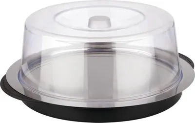 Produktbild von APS Thermo Tablett-Set rund schwarz / transparent