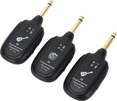 Obrázek produktu pro kytarový rádiový vysílač a přijímač 2,4 GHz, 6,35 mm konektor, bezdrátový kytarový systém pro kytary, baskytary a housle