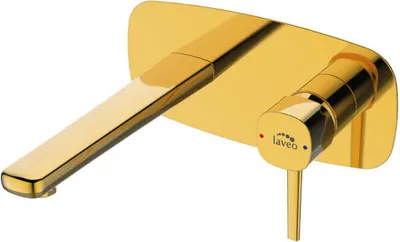 Produktbild von BADLAND Waschtischarmatur Unterputz Wasserhahn POLA Mischbatterie für Badezimmer in Gold + Click-Clack