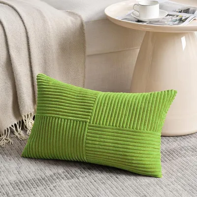 Produktbild von Kissenbezug 40x65 cm Limettengrün Kordsamt Dekokissenbezug Boho Sofakissen (Ohne Füllung)