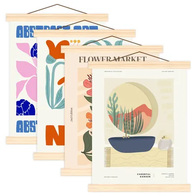 Magnetische A4-Posterleisten, 4 Stück, 21 cm, Kiefernholz