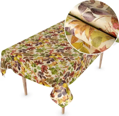 Produktbild von Tischdecke Wachstuch MIMOSA Blumen Beige Robust Wasserabweisend Breite 140 cm Länge 180 cm