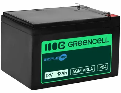 Obrázok produktu pre Green Cell AGM12V12AH-H, 12 V, 12 Ah, 1 kusov, 5 rok / roky, Čierna, Sealed Lead Acid (VRLA)