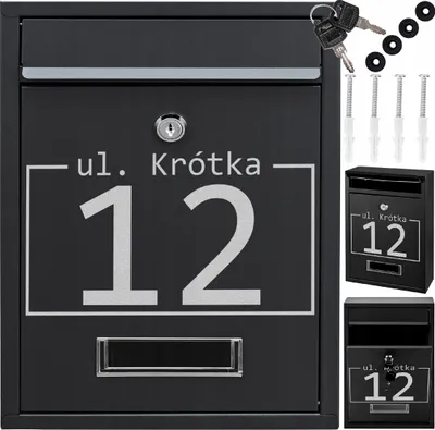 Obrázek produktu pro Poštovní Schránka Na Dopisy, Černá + Nápis