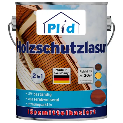 Produktbild von Plid Holzlasur außen Nussbaum 2,5 l, lösemittelhaltig, seidenglänzend
