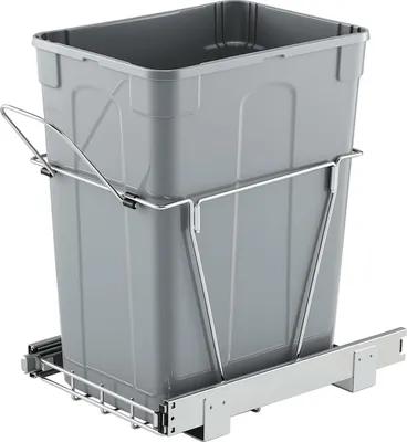 Zdjęcie produktu dla VEVOR wysuwany kosz na śmieci 35 Qt do szafek kuchennych, kosz na śmieci podblatowy, z solidnym, metalowym systemem wysuwania i uchwytem do zlewu Kosz na śmieci