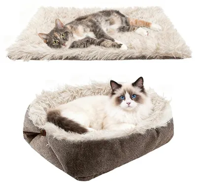 Immagine prodotto di Cuccia per gatti, lettino per animali domestici, in peluche, pieghevole e lavabile, dimensioni 51x61 cm