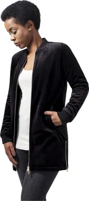 Produktbild von Urban Classics Damen Leichte Jacke Ladies Long Velvet Jacket Black-S