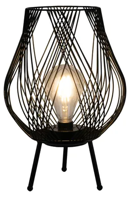 Produktbild von Dehner Solar-Laterne Romy Ø22 x H31 cm – LED Gartenlaterne mit Dämmerungssensor, warmweißes Licht, Metall, schwarz