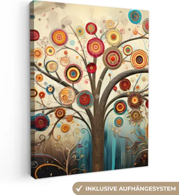 Produktbild von Leinwand Bilder 30x40 cm - Lebensbaum Abstrakt, moderne Wanddeko für Wohnzimmer