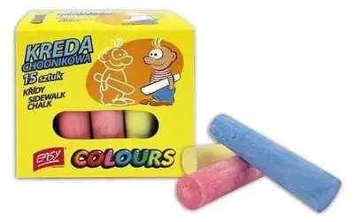 Zdjęcie produktu dla Kreda do malowania po chodniku, kolorowa, 15 sztuk Spokey