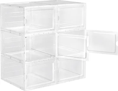 Produktbild von Happyment Schuhbox Deluxe – Transparent – 6 Stück – Sneakerbox – Schuhaufbewahrungsbox – Aufbewahrungssystem