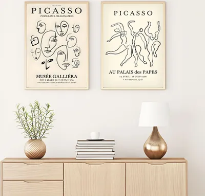 Produktbild von Wallity, Elegante Dekorative MDF Gemälde (2 Stück), 50 x 70 cm | 100% MDF (3 mm) & 100% Massivholzrahmen (2 cm) | Perfekt für stilvolle Wohnräume und Büros.