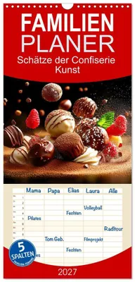 Produktbild von Familienplaner 2027 - Schätze der Confiserie Kunst mit 5 Spalten (Wandkalender, 21 x 45 cm) CALVENDO