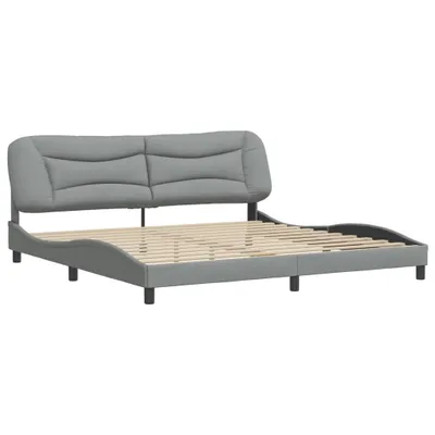 Produktbild von Bettgestell ohne Matratze "Hvar" Hellgrau 200x200 cm Stoff