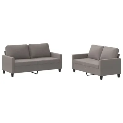 Produktbild von vidaXL 2-tlg. Sofagarnitur mit Kissen Taupe Stoff