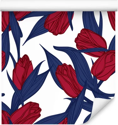 Produktbild von 10m VLIES TAPETE Rolle Natur Flora Blumen Tulpen Abstrakt Ornamente XXL