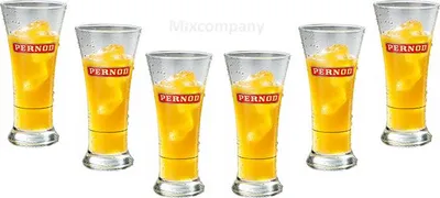 Produktbild von Pernod Pastis Glas Gläser transparent Set - 6x Gläser 2cl geeicht Markenglas Designglas Likörglas Longdrinkglas