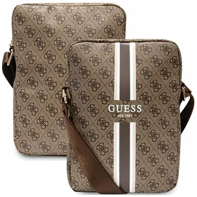 Produktbild von Guess Polyurethan4G Printed Stripes Tablet Bag 10" braun