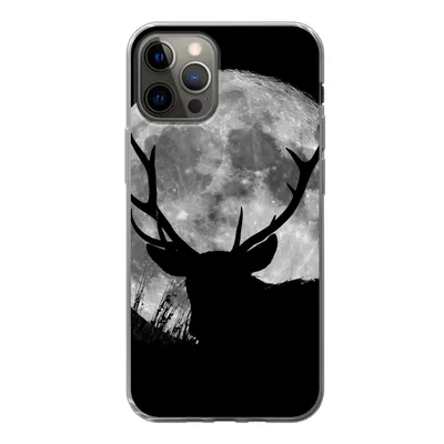 Produktbild von MuchoWow® Handyhülle Schutzhülle Hülle für iPhone 12 Pro Hirsch - Mond - Nacht Silikon Softcase Handy Hülle - Abdeckung