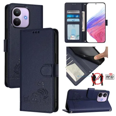 Obrázek produktu pro Kožené pouzdro pro Xiaomi Redmi Note 17 Pro 5G, sladká kočka Flip pouzdro s funkcí stojánku a peněženkou modré