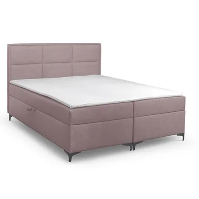Produktbild von BETTSO Boxspringbett mit 2x Bettkasten Gepolstert Doppelbett mit Matratze und Topper Polsterbett für das Schlafzimmer VADUZ 120x200cm Rosa