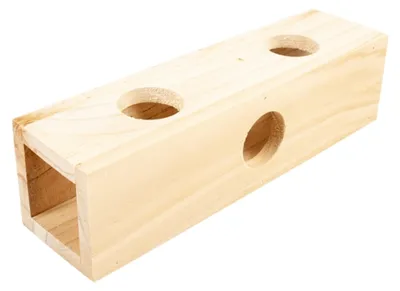Produktbild von Holz-Nagertunnel für Hamster, Mäuse und andere kleine Nager, 24,5 x 6,5 x 6,5 cm