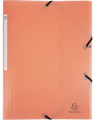 Produktbild von Exacompta 25x Sammelmappe A4 + Gummizug, 3 Klappen, PP, Korallenrot, 55177E