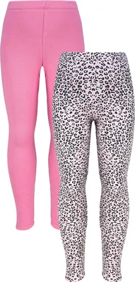 Produktbild von TupTam Mädchen Leggings 2er PACK Winterleggings Thermo Hohe Taille Leggins Gefüttert Fleece, Farbe: 2er Pack Leopard / Rose, Größe: 134
