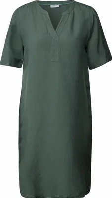 Produktbild von Cecil Damen Freizeitkleid locker fallend mit Split-Neck-Ausschnitt und kurzen Ärmeln