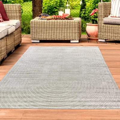 Immagine prodotto di Tappeto moderno per esterni resistente alle intemperie terrazzo balcone stile boho beige dimensioni - 200 x 280 cm