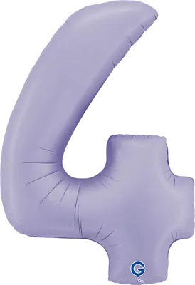 Produktbild von Riesenzahl Folienballon 40"/102cm | Satin Lilac Zahl: 4