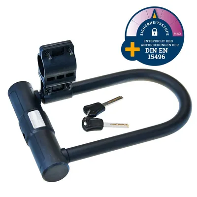 Produktbild von Fahrrad Sicherheits Bügelschloss Stahl schwarz Fahrradzubehör Schlösser Filmer 49400