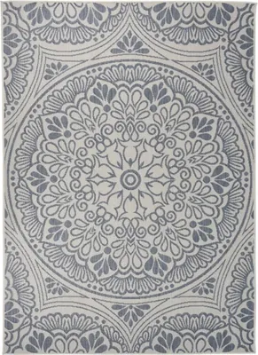 Imagen del producto de Alfombra de exterior de tejido plano rayas azules 200x280 cm