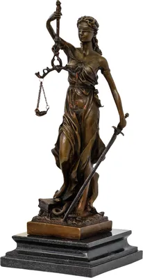 Produktbild von Bronzeskulptur Justitia Justizia Statue Bronze Figur Skulptur Antik-Stil - 35cm
