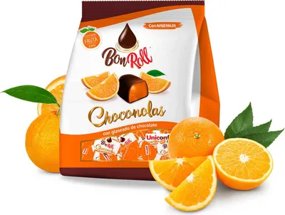 Produktbild von Uniconf BonRoll Fruchtgelee in dunkler Schokolade Orange, 80 g