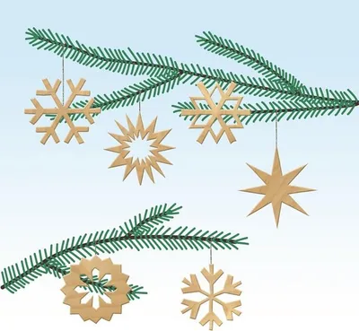 Produktbild von Pebaro | Holzbausatz - Weihnachtsschmuck II (6 Teile)