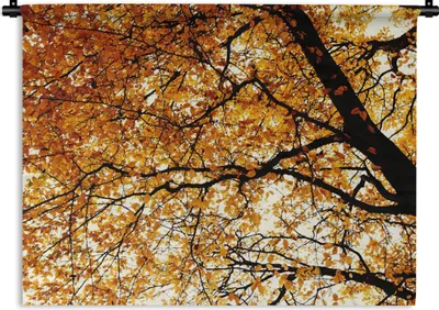 Produktbild von MuchoWow® Wandteppich Wandbehang Baum - Herbstblätter - Jahreszeiten - Rustikal 120x90 cm Tapisserie Dekoration Wandtuch - Wohnen - Aufhänger für die Wand