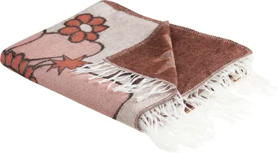 Zdjęcie produktu dla BELIANI Koc wielokolorowy akryl z poliestrem 130 x 170 cm dwustronny kwiatowy wzór dekoracyjna narzuta